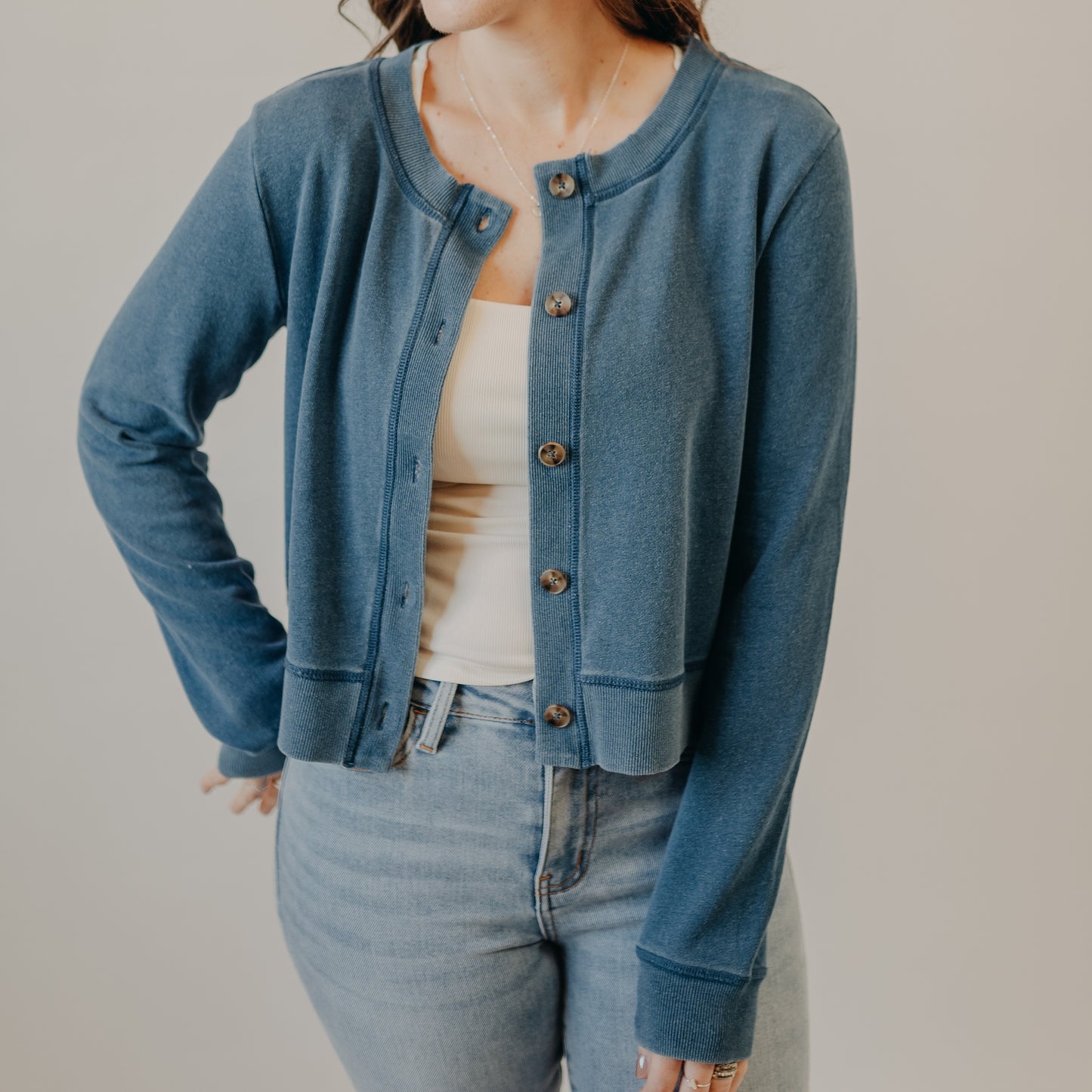 Z Supply | Daily Knit Denim Cardigan | Vintage Indigo