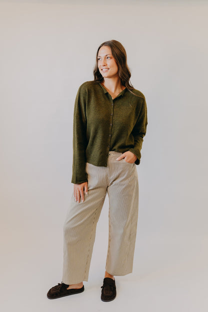 Wishlist | Striped Cotton Pants | Espresso Taupe