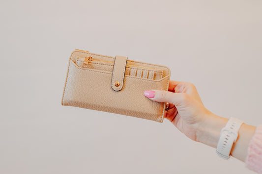 Jen & Co | Macy Snap Wallet w/Removable Cardholder | Parchment