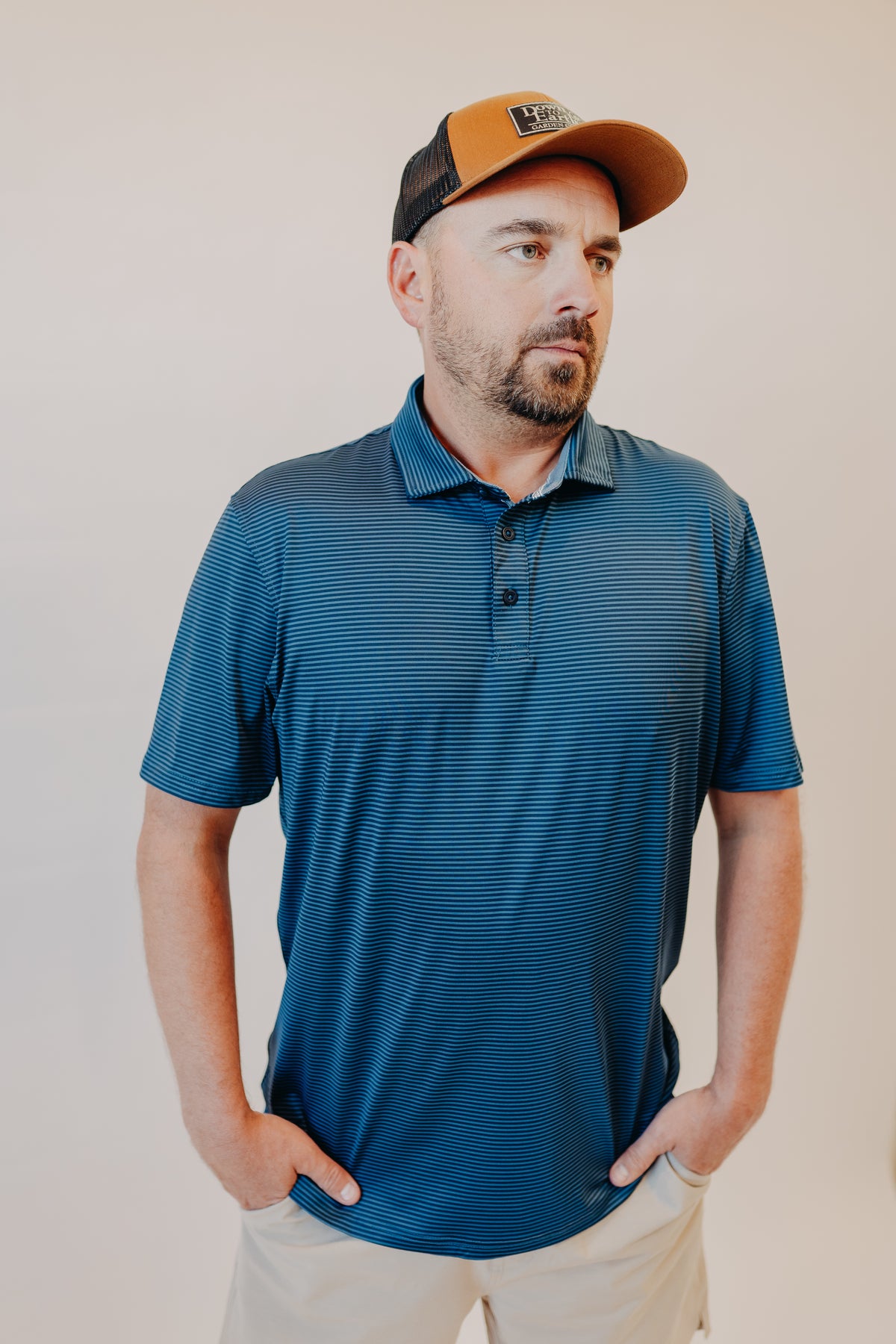 Flag & Anthem | Naples Striped Polo | Navy Blue
