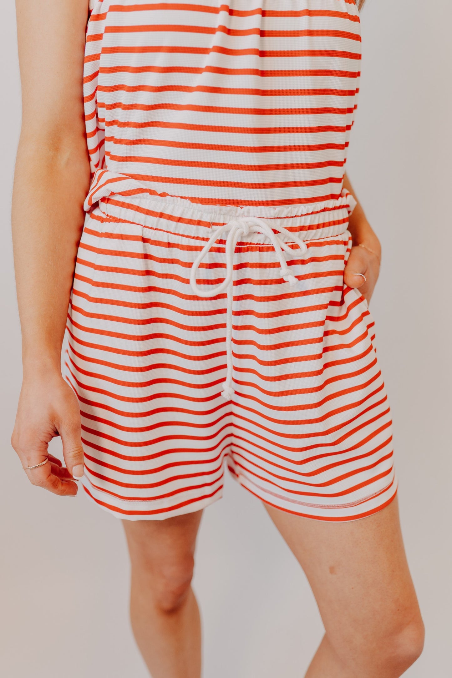 Wishlist | Striped Tube Romper | Cherry Ivory