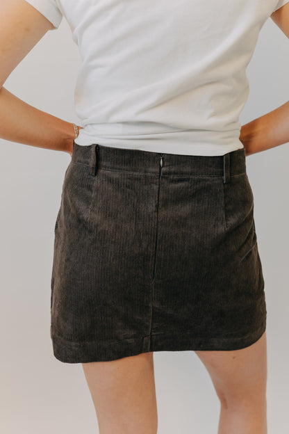 By Together | Mini Corduroy Skirt | Dark Brown