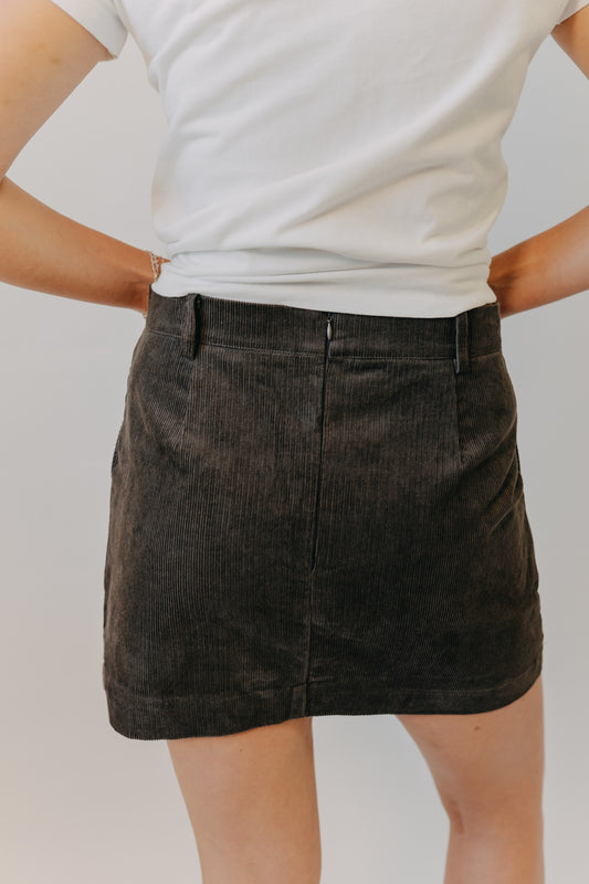 By Together | Mini Corduroy Skirt | Dark Brown