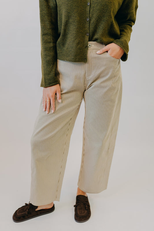 Wishlist | Striped Cotton Pants | Espresso Taupe