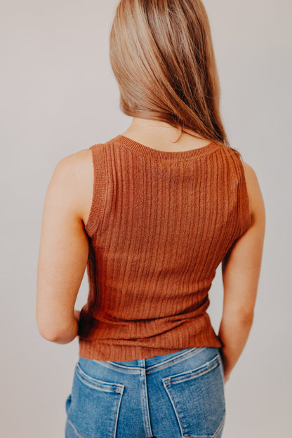 Blu Pepper | Sleeveless Sweater Top | Copper