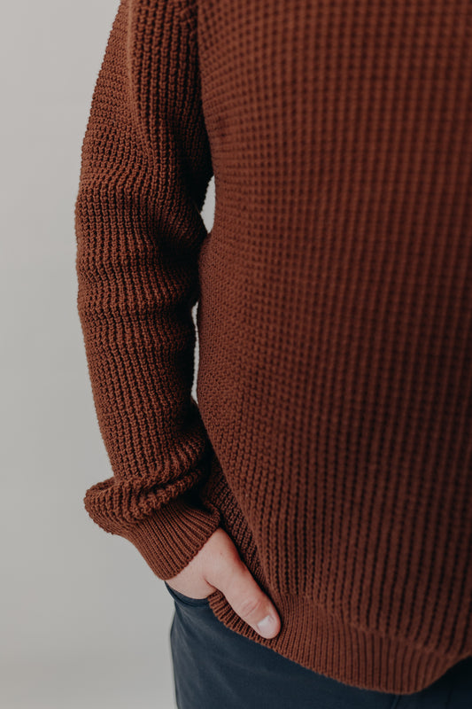 Dkota Grizzly | Angelo 1/4 Zip Sweater | Chestnut Shell