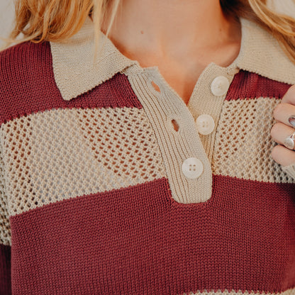 By Together | Collar Neck Knot Sweater | Taupe