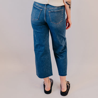 Vervet | High Rise Raw Hem Crop Wide Leg | Upgraded