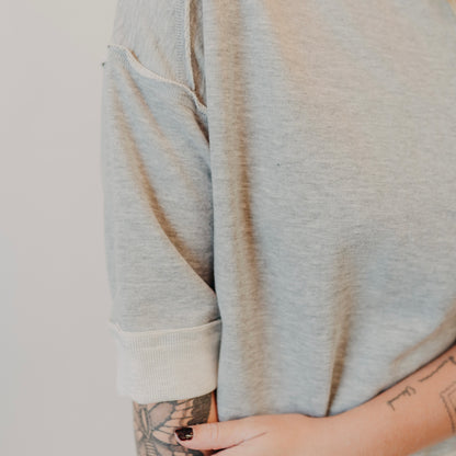 Gilli | Half Sleeve Floded Top | H Grey