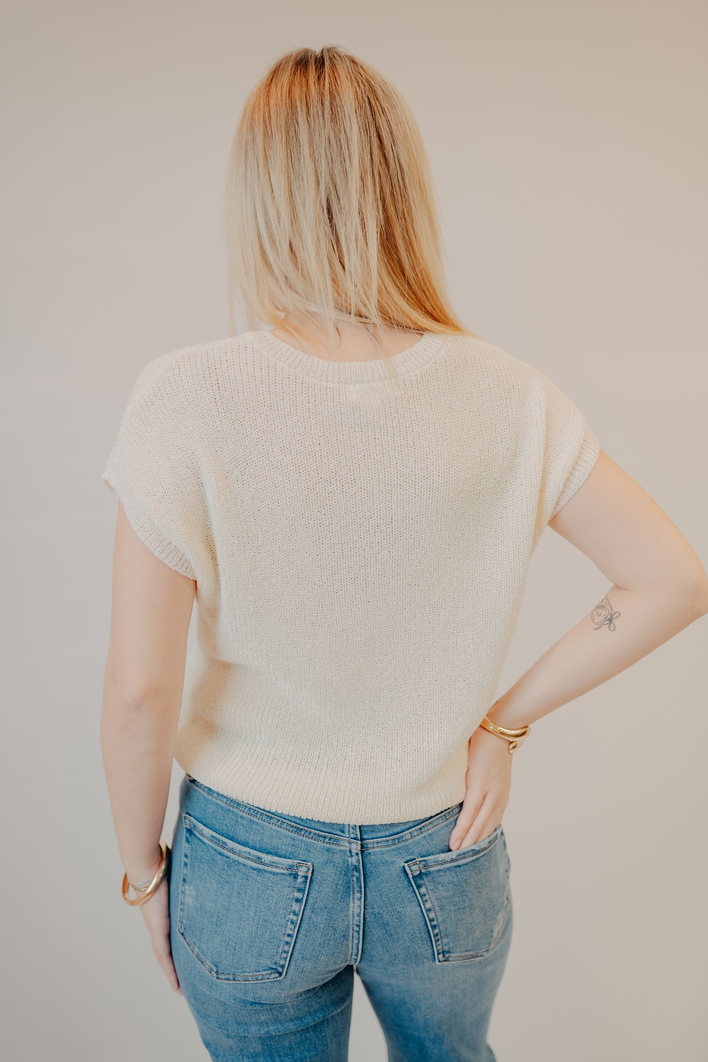 Blu Pepper | Batwing Sweater with Pocket | Ivory