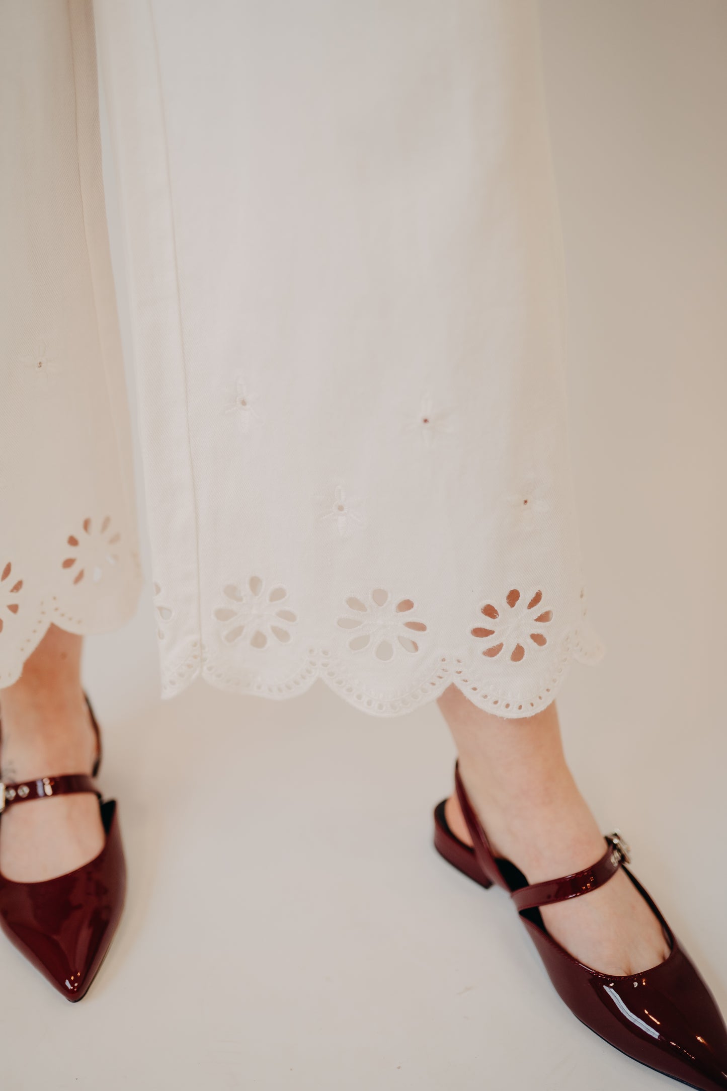 Hem & Thread | Embroidered Culottes | White