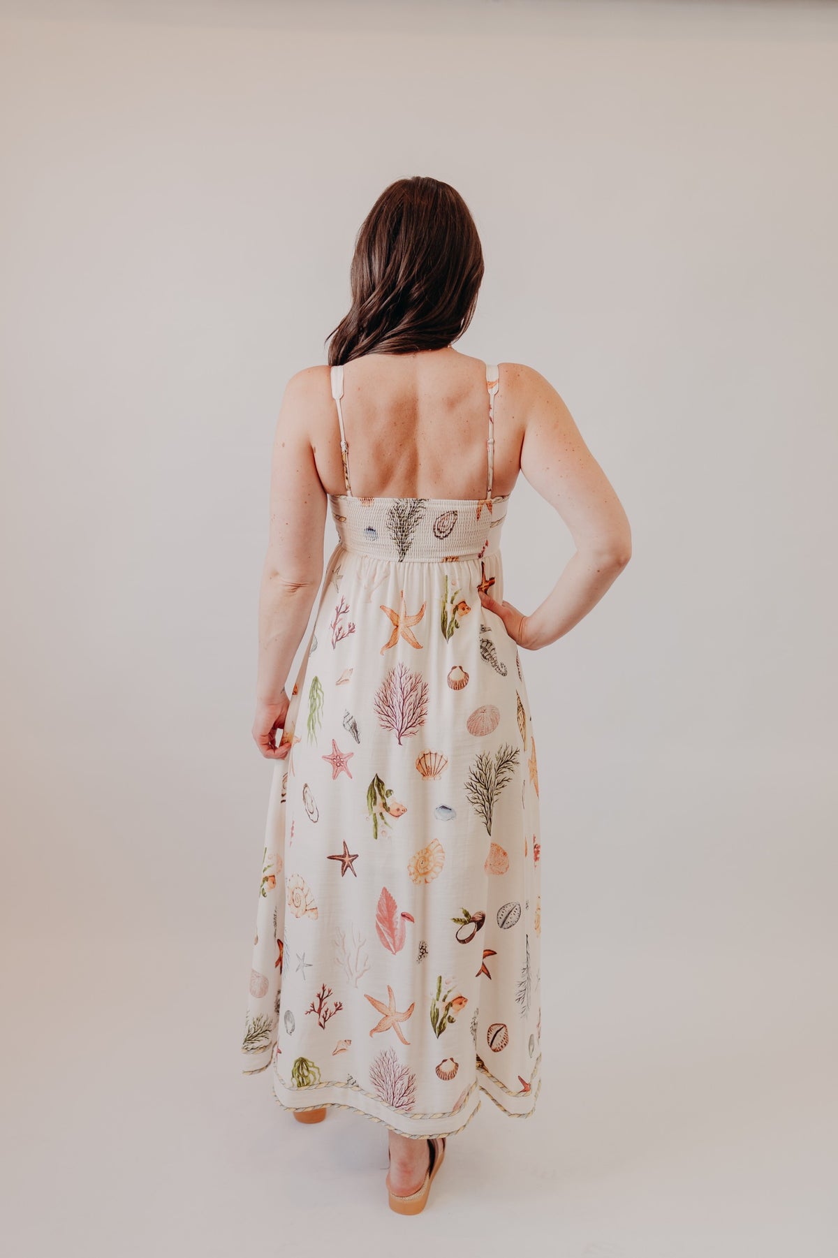 Blu Pepper | Nautical Sleeveless Midi Dress | Cream Multi