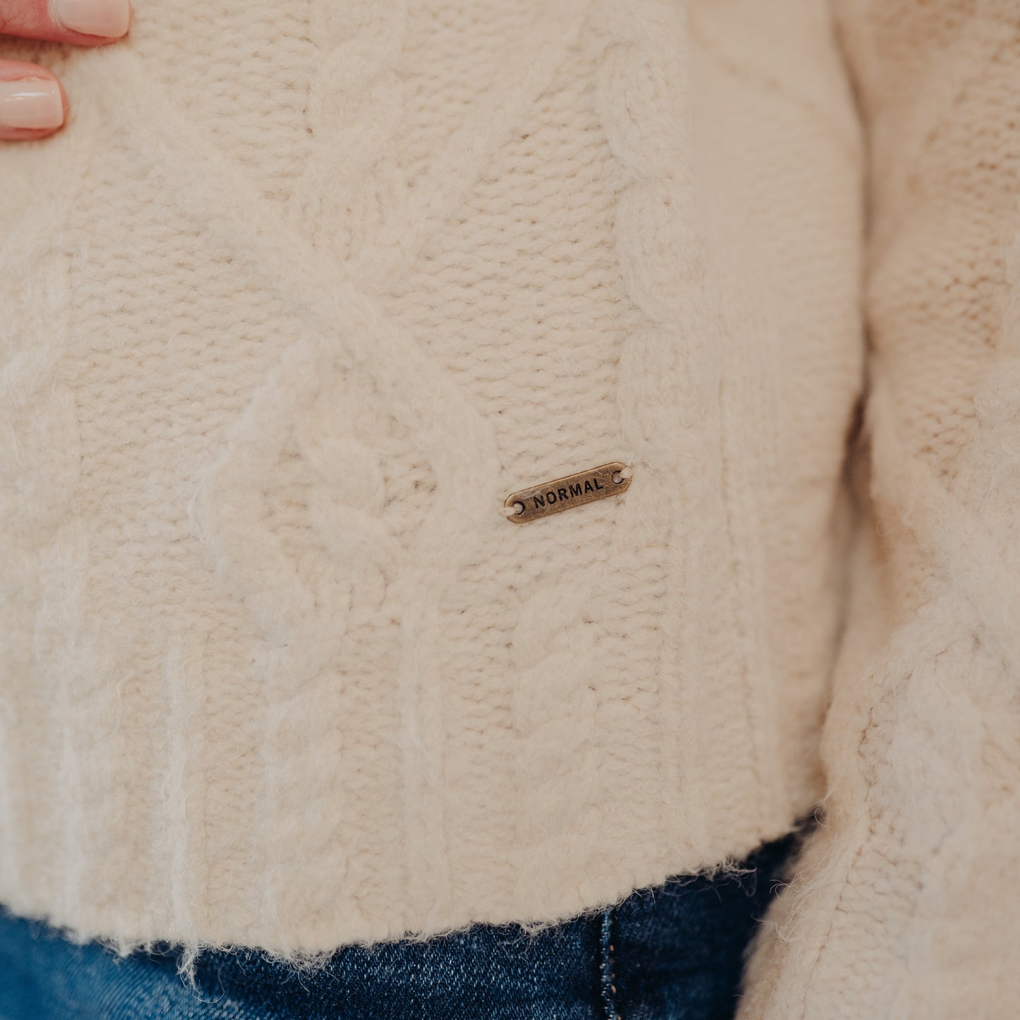 The Normal Brand | Marianna Cable Knit Sweater | Cream