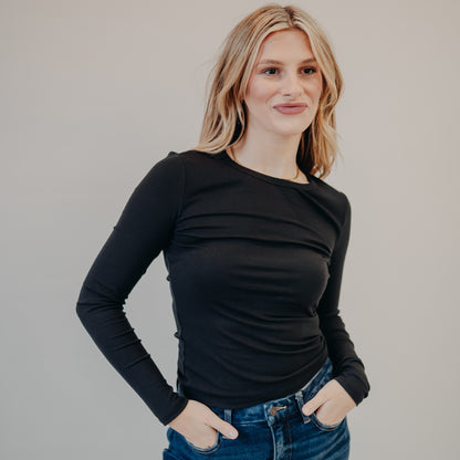 Z Supply | Second Skin Crew LS | Black