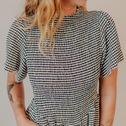 Doe & Rae | Drop Waist Wide Leg Romper | Black