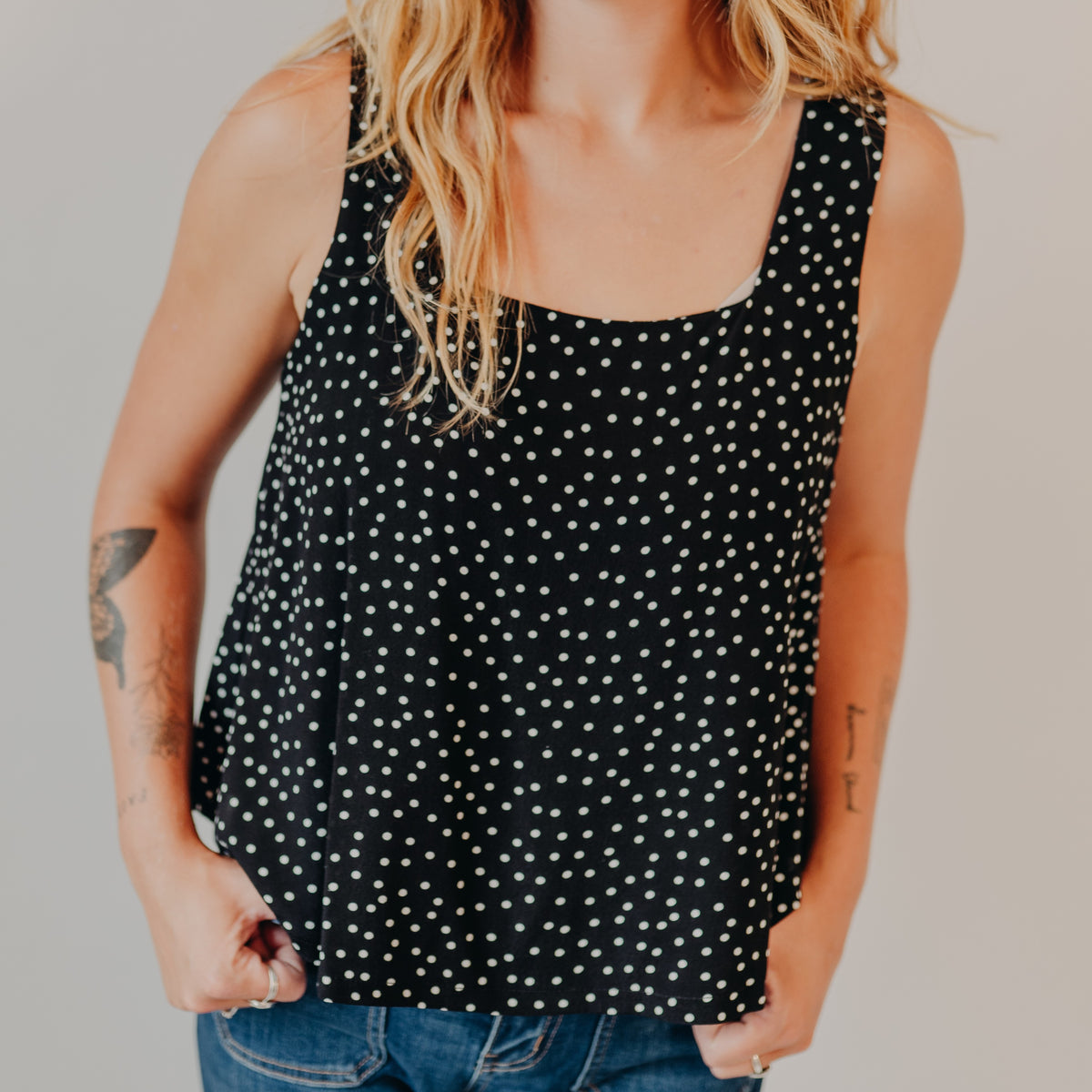 Be Cool | Polka Dot Tank | Black