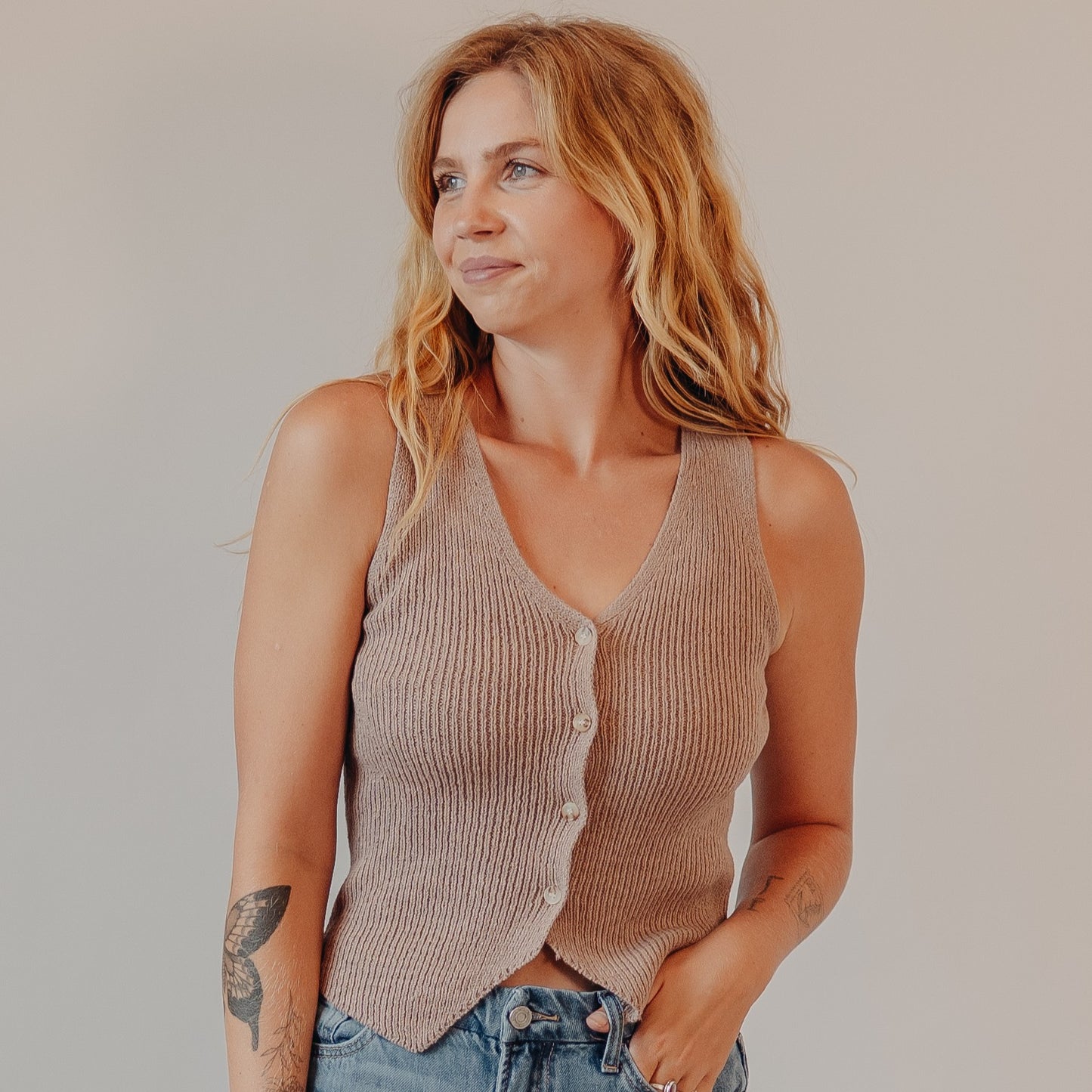 Be Cool | Chunky Knit Vest | Mocha