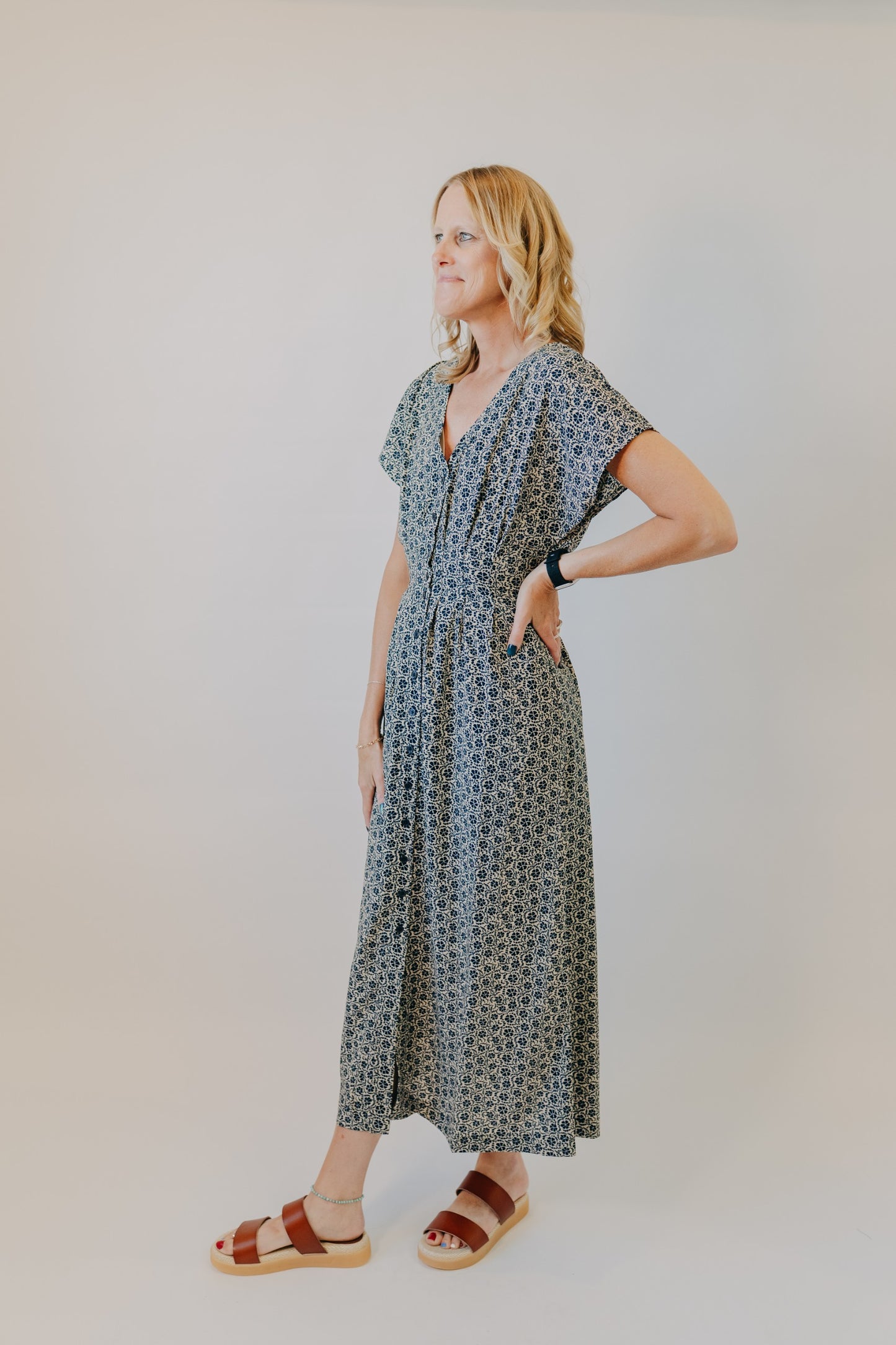 Z Supply | Sanna Iris Floral Midi Dress | Eclipse
