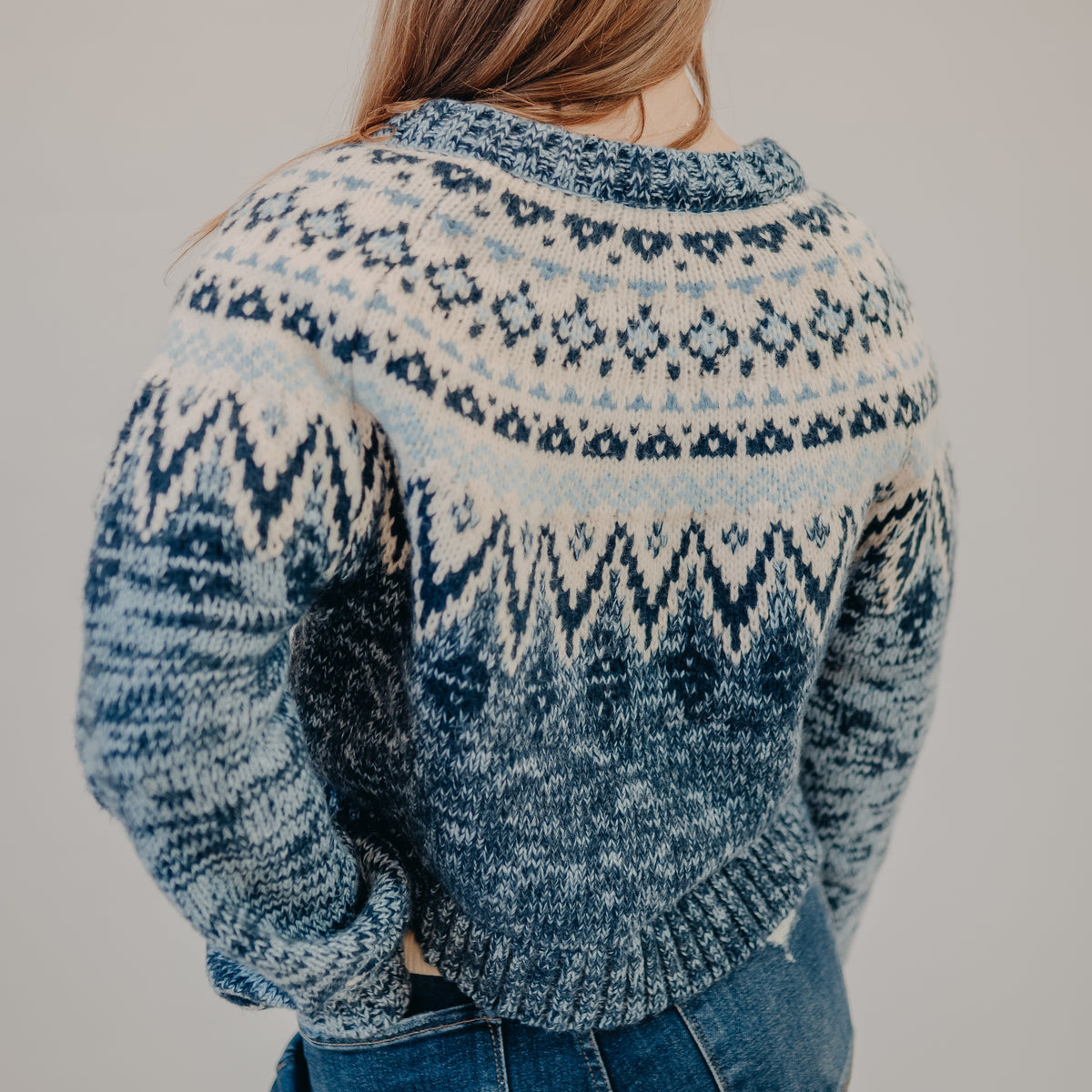 Z Supply | North Sea Fairisle Cardigan | Blue Velvet Heather