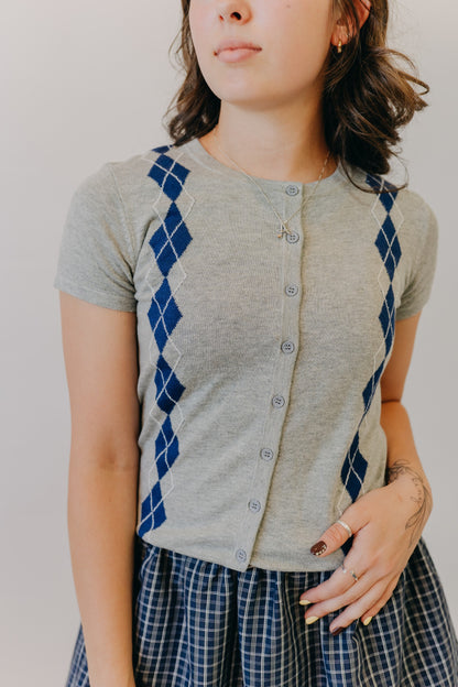 Mod Ref | The Hillary Cardigan | Grey Navy