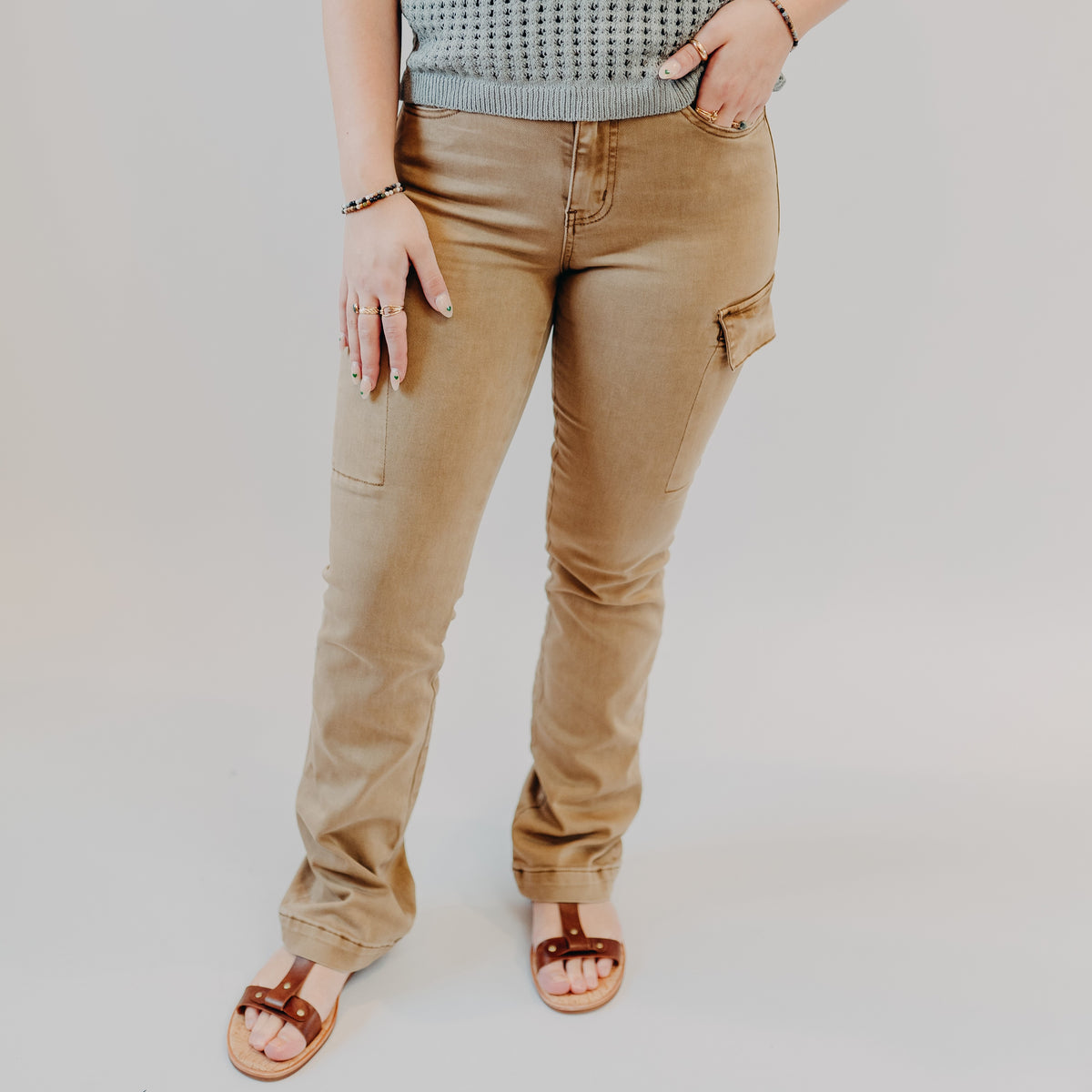 Vervet | High Rise Relaxed Bootcut | Stone