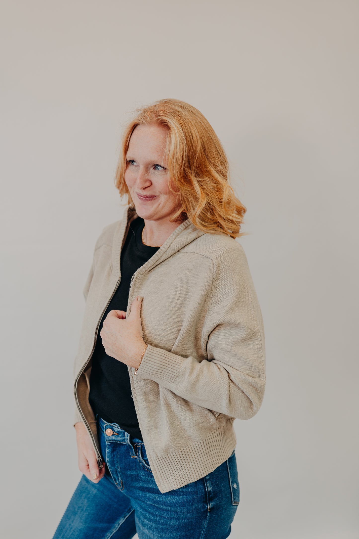 The Normal Brand | Lola Full Zip Hoodie | Oat