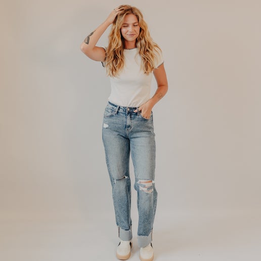 Vervet | Super High Baggy Wide w/Cuff | Rosy