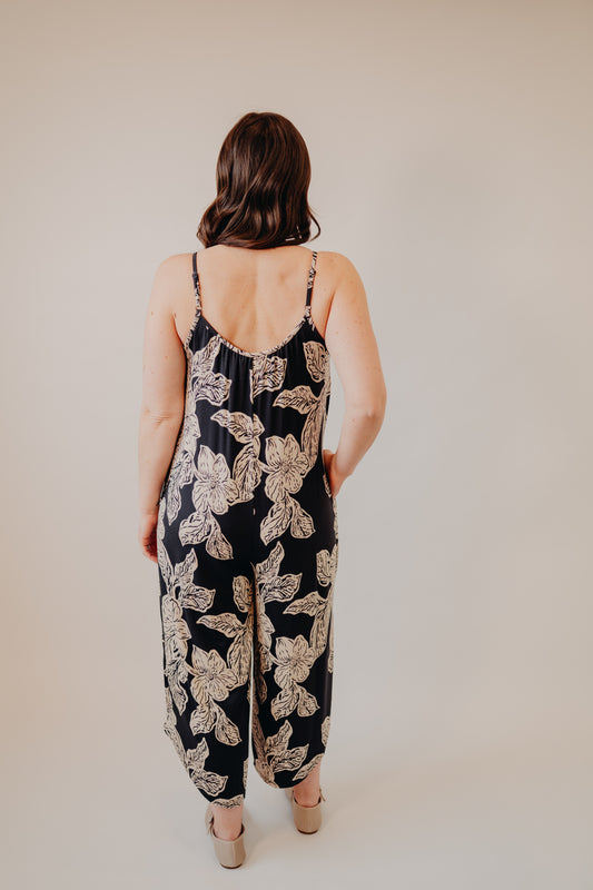 Z Supply | Flared Asha Floral Jumpsuit | Black Sand
