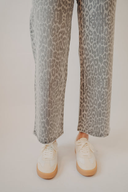 Vervet | High Rise Wide Leg | Grey Leopard