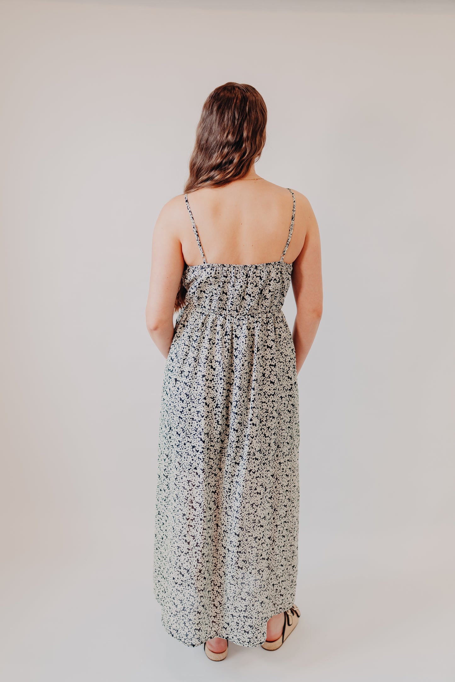 Miou Muse | Floral Print Maxi Dress | Black Multi