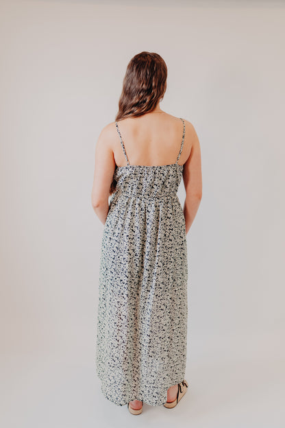 Miou Muse | Floral Print Maxi Dress | Black Multi
