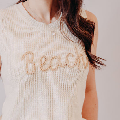 Doe & Rae | 'Beach' Sweater Tank | Off White