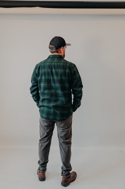 The Normal Brand | Louis Heavyweight Flannel Overshirt | Evergreen Plaid