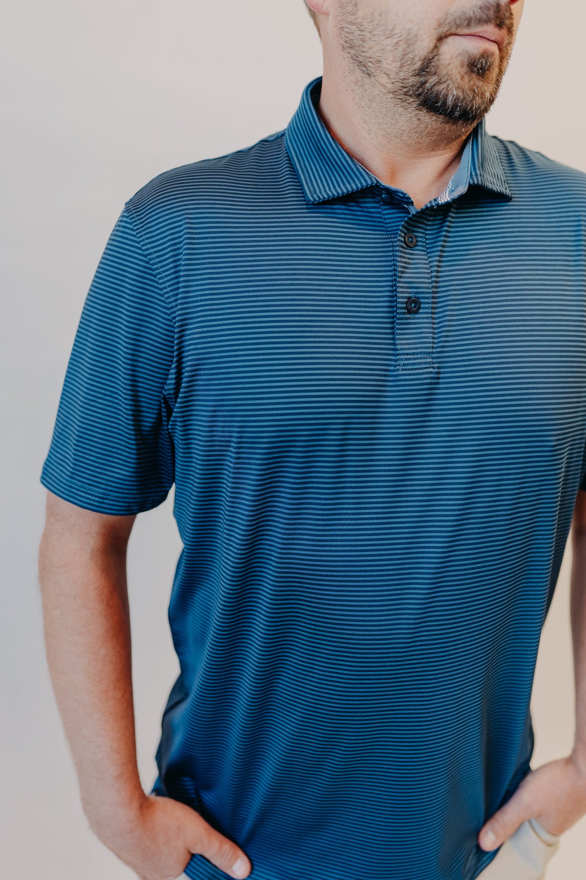 Flag & Anthem | Naples Striped Polo | Navy Blue