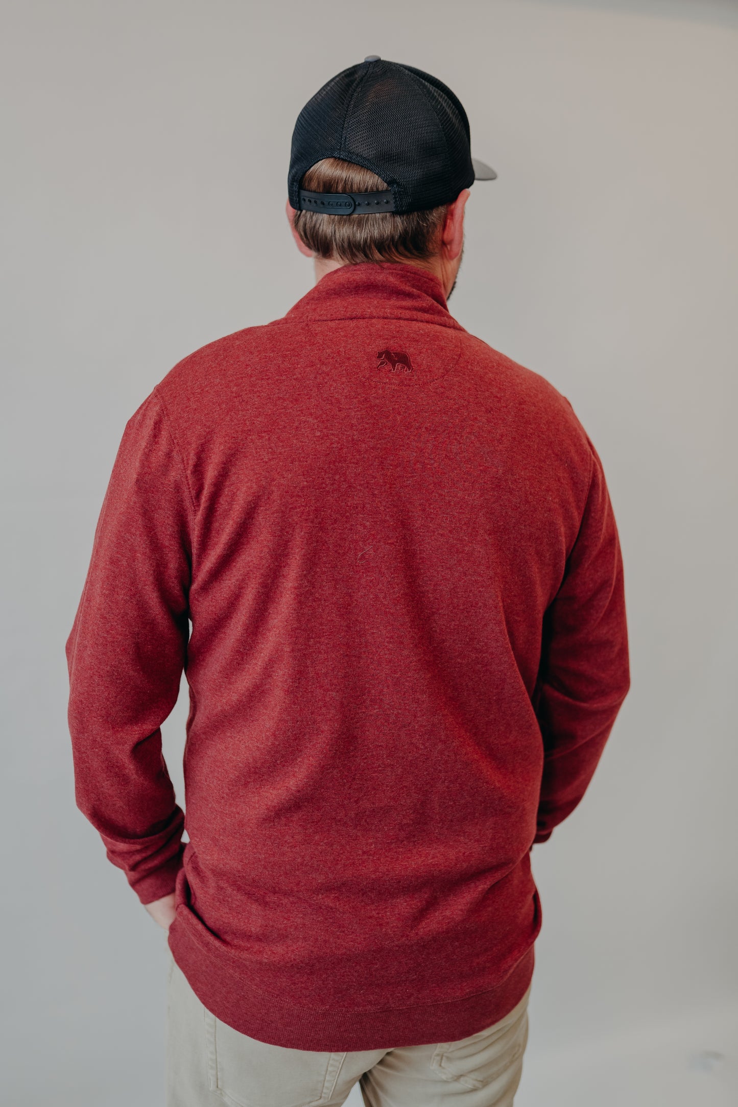 The Normal Brand | Puremeso Weekend Qtr Zip | Redwood