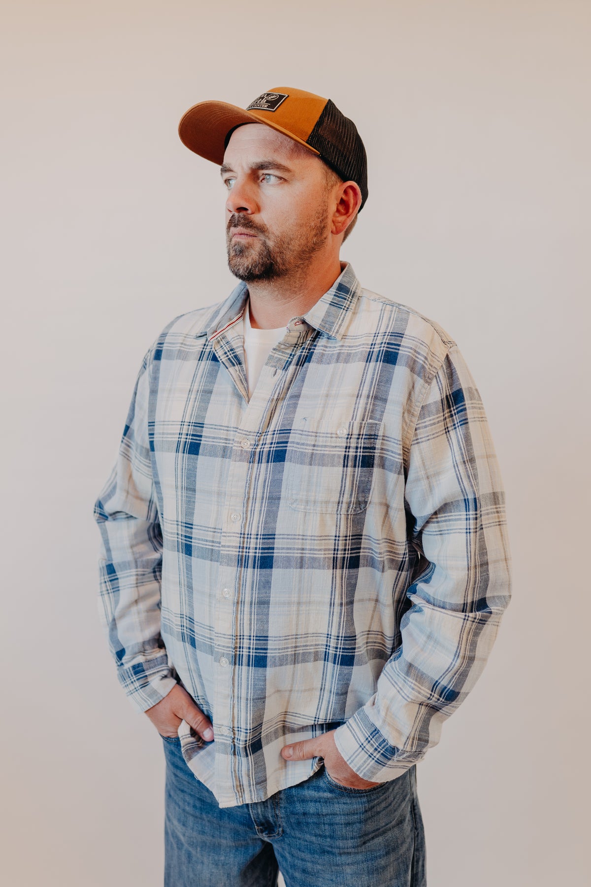 Flag & Anthem | Roswell Vintage Wash Shirt | Navy Cream