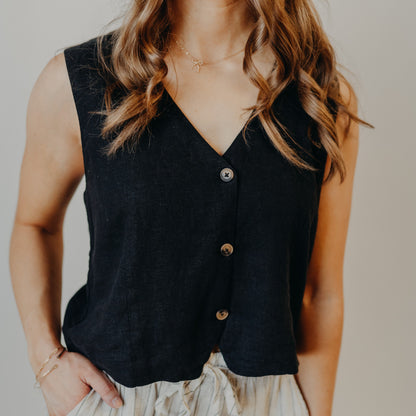 Z Supply | Marta Linen Vest | Black