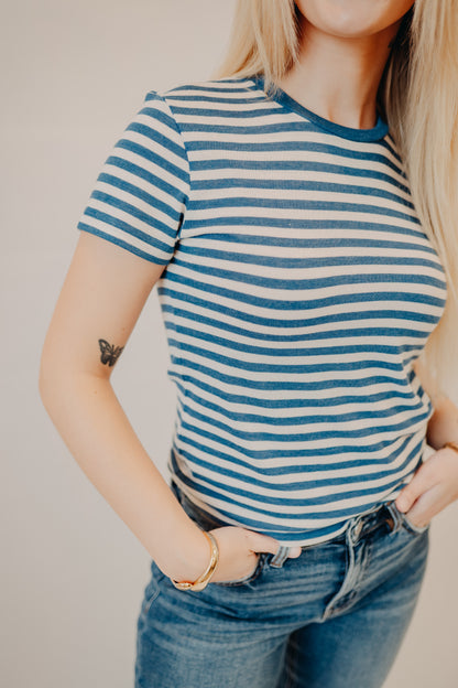 Z Supply | Tourist Striped Tee | Calypso Blue Indigo