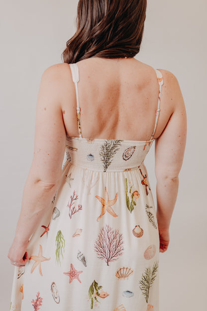 Blu Pepper | Nautical Sleeveless Midi Dress | Cream Multi