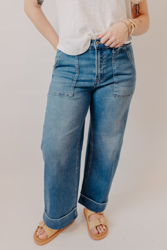 Vervet | High Rise Super Soft Baggy Cuff Wide | Enviably