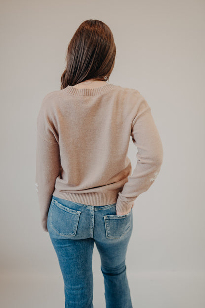 Staccato | Winter Snowflake Holiday Pullover | Mocha