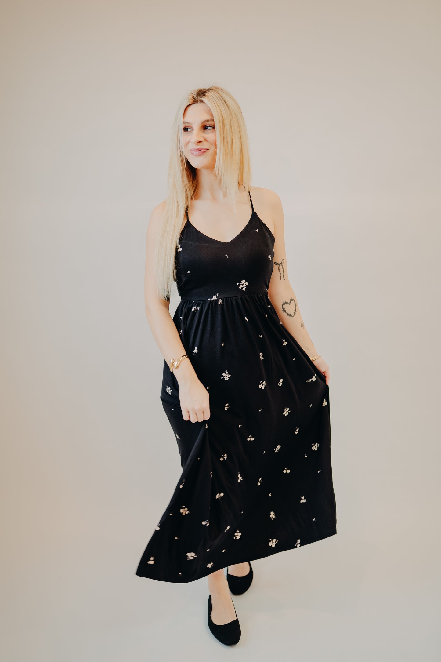 Z Supply | Cannes Nala Ditsy Midi Dress | Black