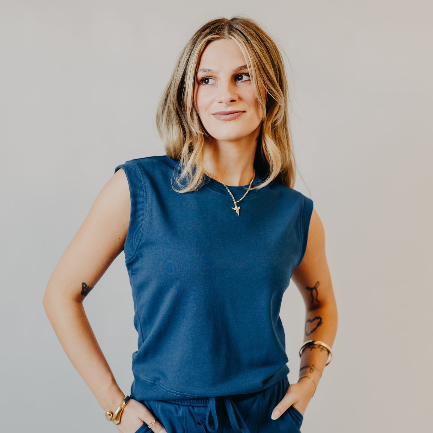 Thread & Supply | Paulie Top | Navy Peony