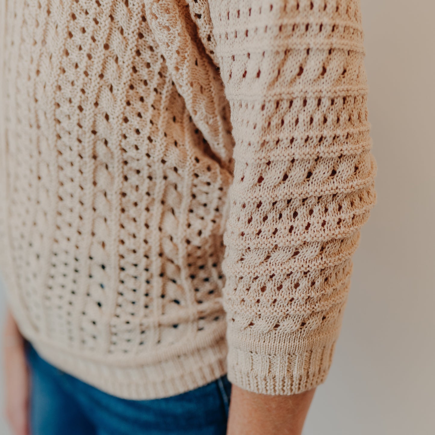 Staccato | Dolman Crocheted Pullover | Natural