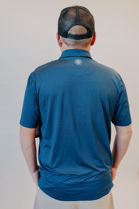 Flag & Anthem | Naples Striped Polo | Navy Blue