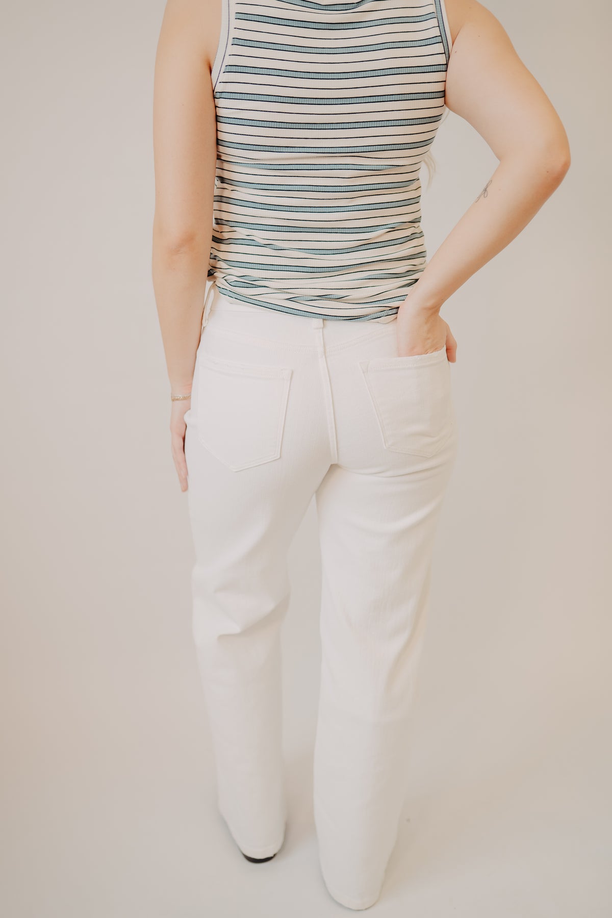 Vervet | High Rise Wide Leg | Optic White