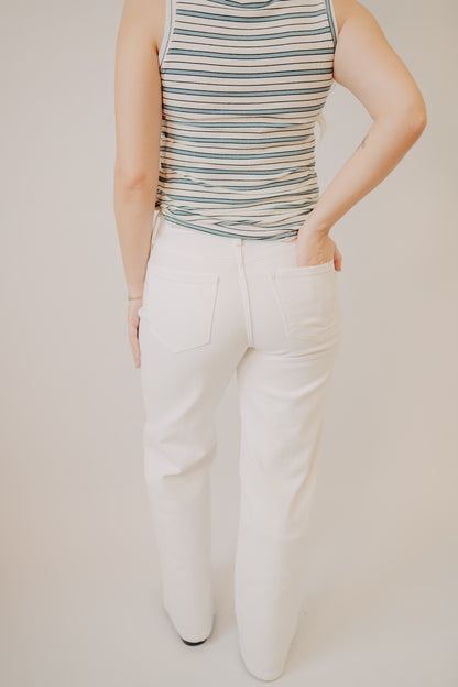Vervet | High Rise Wide Leg | Optic White