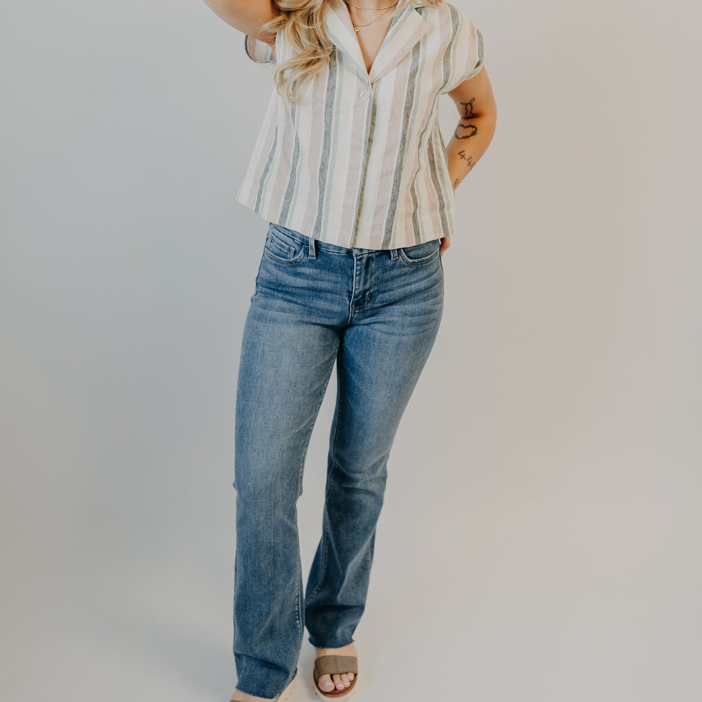 Vervet | Mid Rise Seamless Waist Bootcut | Flores Sea