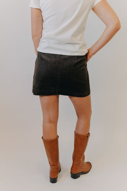 By Together | Mini Corduroy Skirt | Dark Brown