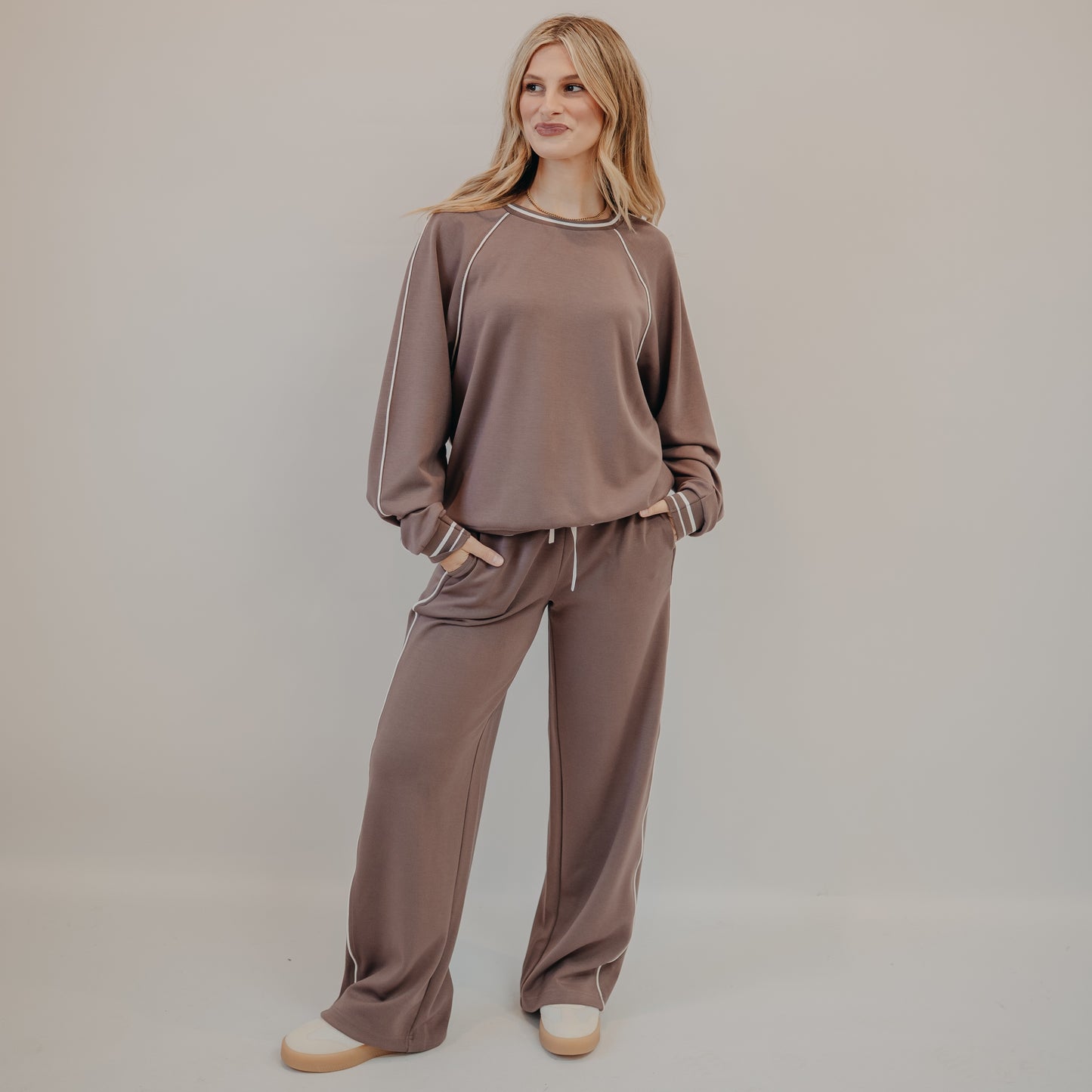 Thread & Supply | Constance Pants | Eggplant Ivory